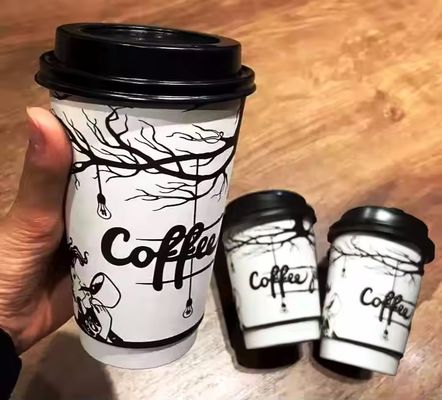 630cc 22Oz D Double Layer Paper Cups PE Coated Cups Kopi sekali pakai TUV