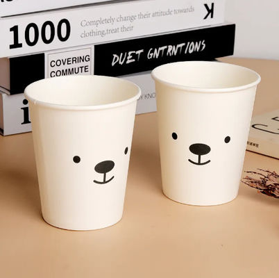 Pla sekali pakai yang dilapisi 9oz 250ml cup kertas tunggal dapat disesuaikan