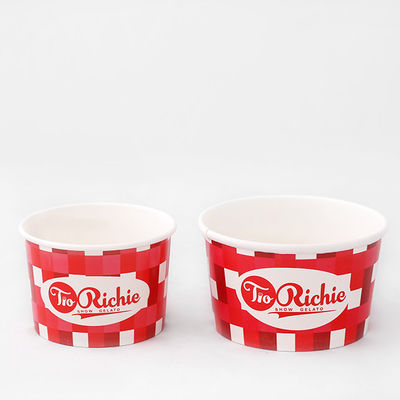 Eco Friendly Ice Cream Paper Bowl 0.75L Sundae Container Dengan Cetakan Berwarna