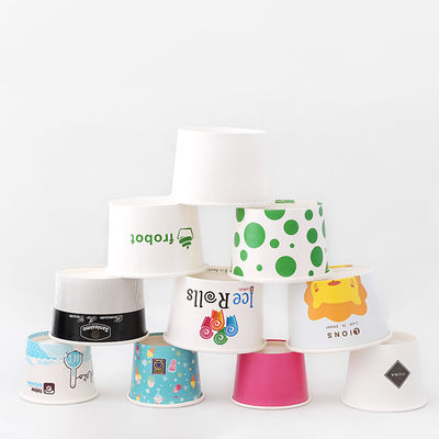 Yogurt 120ml Es Krim Paper Bowl Yogurt Bowl Custom Logo Double PE dilapisi