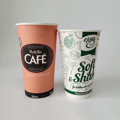 Sekali pakai 9.5oz 270 ml PE Cangkir kertas tunggal dapat disesuaikan logo yang disesuaikan