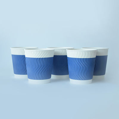 22oz 630cc Ripple Wall Paper Cup Untuk Jus PE Lapisan Ramah Lingkungan