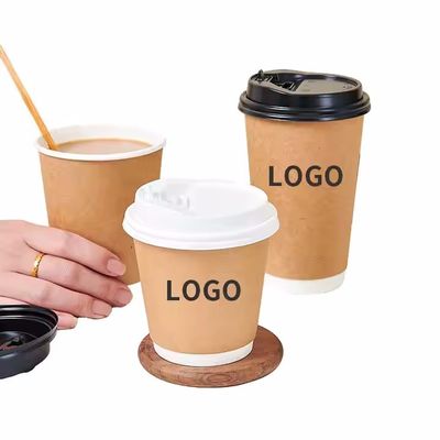TUV Kraft Paper Cup 7OZ 210ml Double Wall Kraft Cup Ukuran yang Disesuaikan