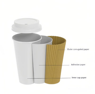 Kraft Ripple Mini Cups sekali pakai 315ml Biodegradable Hot Drink Cups