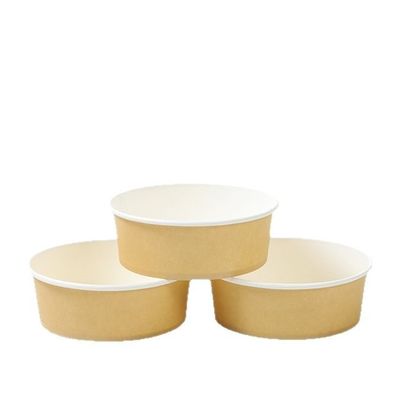 Logo Disesuaikan Printed Paper Bowl 650ml Bentuk Tunggal Biodegradable PLA Coated