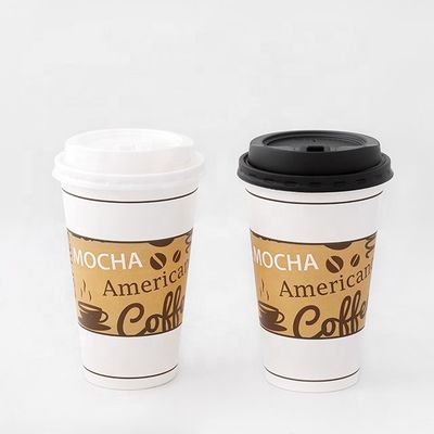 Plastik Bebas Single Minuman Panas Piala Kertas 16oz 540Ml tahan panas Kompos Disposable