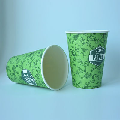 Custom Logo 430ml Personalize Paper Cups 12oz Disposable Coffee Cups dengan Logo