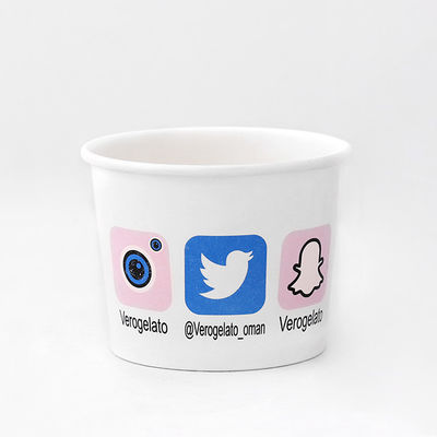Custom Printing Ice Cream Sundae Bowl Set sekali pakai 120ml Double PE Coating