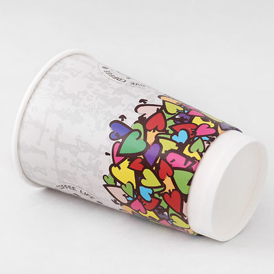 OEM 16oz Double Wall Paper Cup PE dilapisi sekali pakai susu teh cangkir