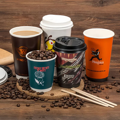 Piala Kertas Dinding Ganda Bulat 20oz 610ml Custom Compostable Kopi Cups