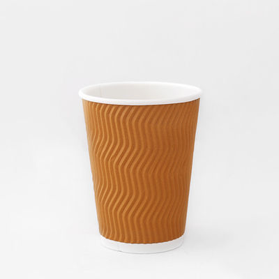 Biodegradable Ripple Coffee Cups Custom 10oz Paper Cup Minuman