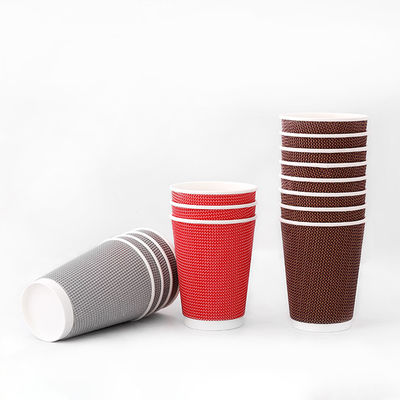 Satu kali pakai 16oz Ripple Cups PLA dilapisi 540ml Kraft Paper Cups