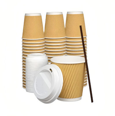 4OZ 125ml Kraft Paper Cups Kraft Ripple Cups Dilapisi PLA