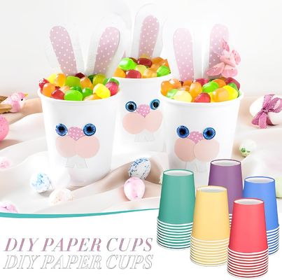 Biodegradable 9oz 250ml Single Paper Cup Plastik Bebas Logo Disesuaikan