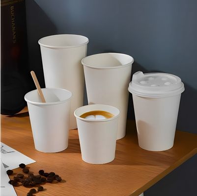 3,5oz 85ml putih cangkir kertas single sekali pakai dapat dicetak khusus