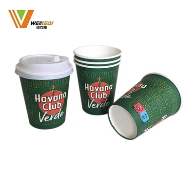Custom Logo Disposable PE PLA Platic bebas Sinlge Wall Paper Cup dengan tutup