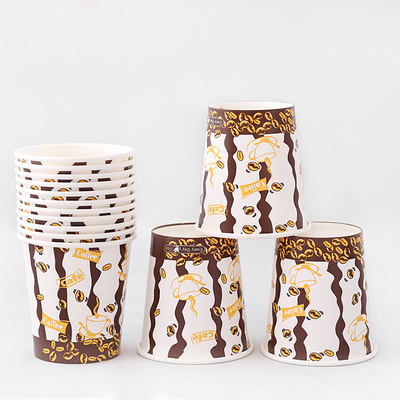 Cangkir Kertas Dinding Tunggal Sekali Pakai Logo Kustom 4oz-32oz dengan Tutup