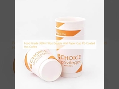 Kelas Makanan 360ml 10oz Double Wall Paper Cup PE-Coated Hot Coffee